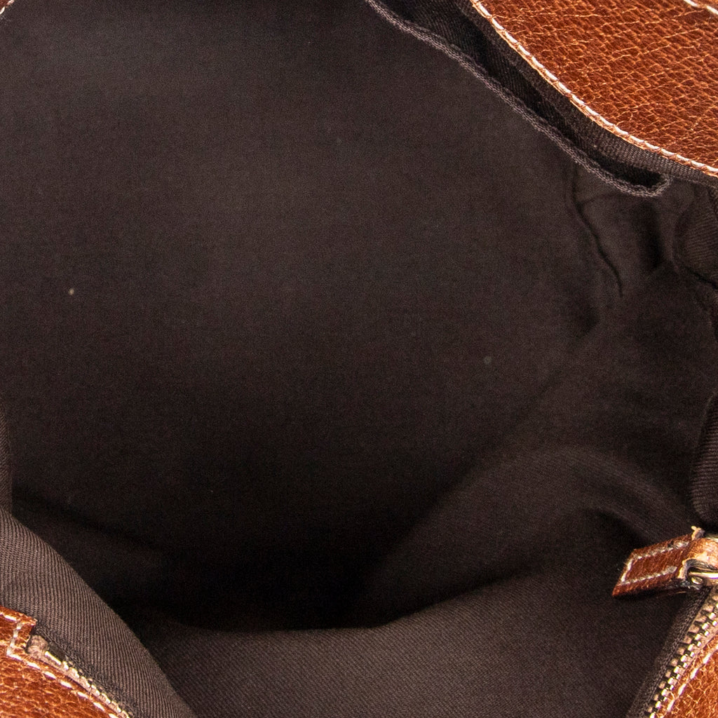 Shoulder Bag Small Bamboo Tote Brown Monogrammed Canvas