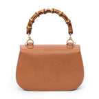 Shoulder Bag Medium Bamboo Top Handle Flap Tan Grained Calfskin Leather