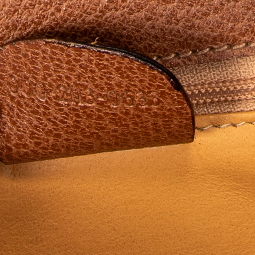 Shoulder Bag Medium Bamboo Top Handle Flap Tan Grained Calfskin Leather