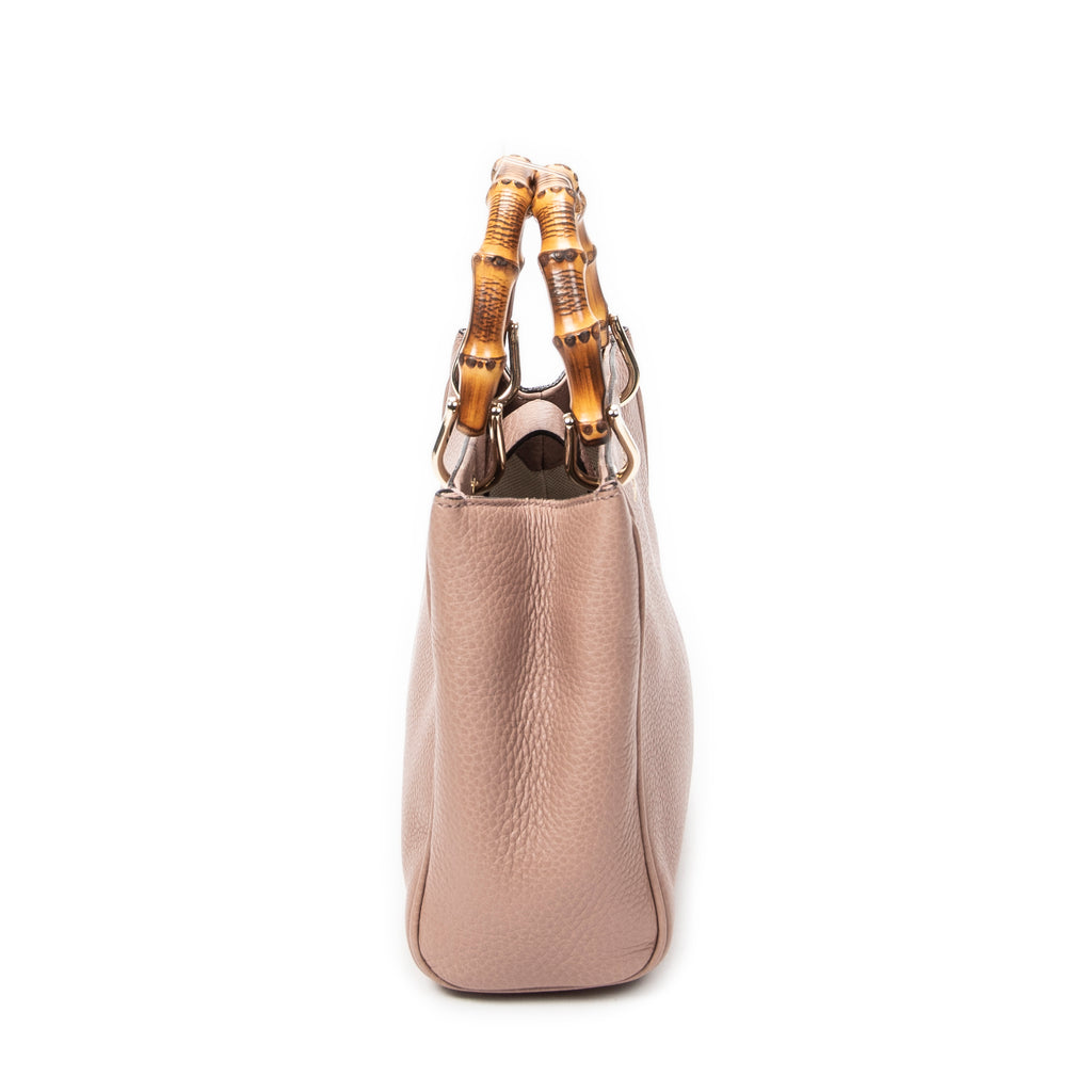 Shoulder Bag Mini Bamboo Shopper Light Pink Grained Calfskin Leather