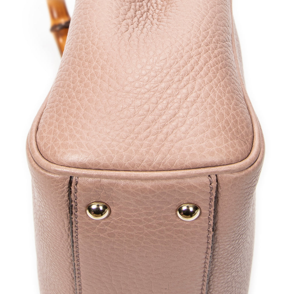 Shoulder Bag Mini Bamboo Shopper Light Pink Grained Calfskin Leather