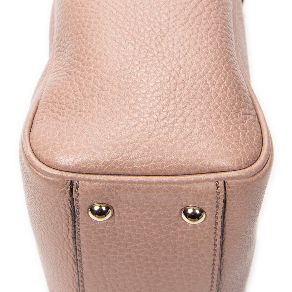Shoulder Bag Mini Bamboo Shopper Light Pink Grained Calfskin Leather