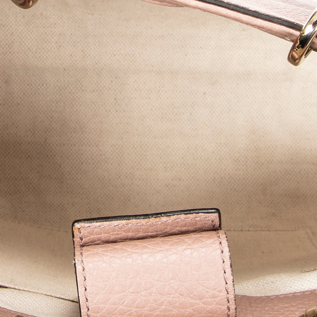 Shoulder Bag Mini Bamboo Shopper Light Pink Grained Calfskin Leather