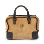 Shoulder Bag Vintage Amazona 28 Brown Suede Leather