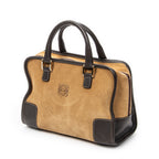 Shoulder Bag Vintage Amazona 28 Brown Suede Leather