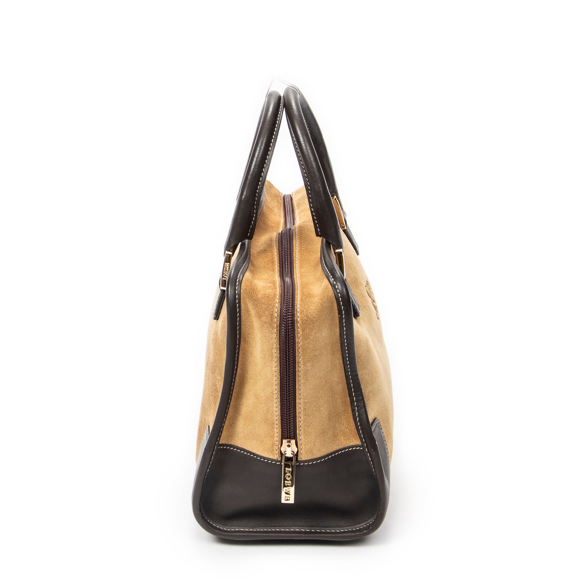 Shoulder Bag Vintage Amazona 28 Brown Suede Leather