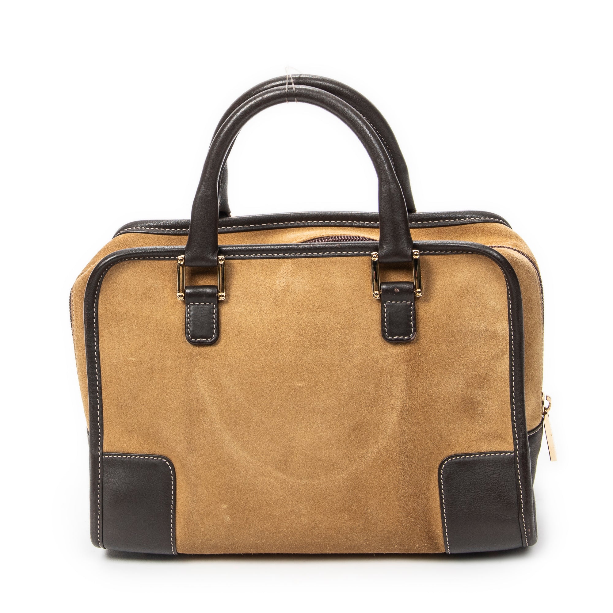 Shoulder Bag Vintage Amazona 28 Brown Suede Leather