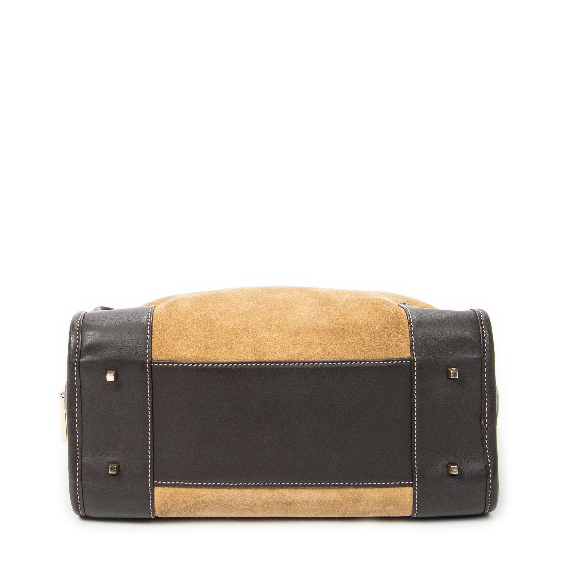 Shoulder Bag Vintage Amazona 28 Brown Suede Leather
