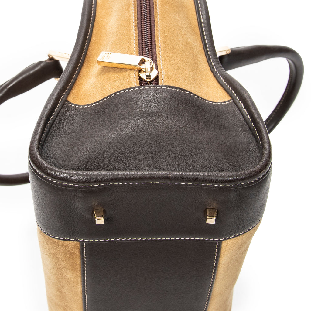 Shoulder Bag Vintage Amazona 28 Brown Suede Leather