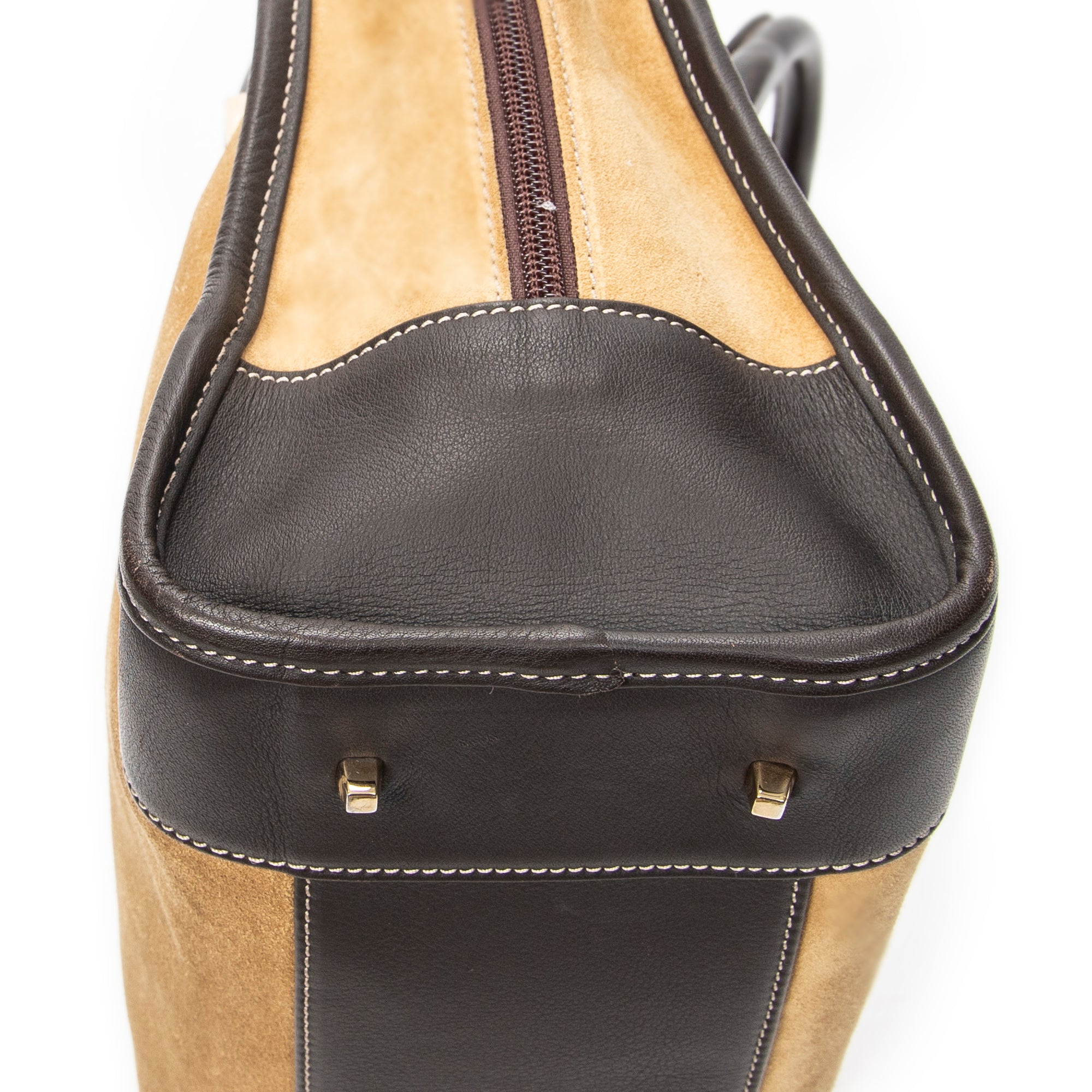 Shoulder Bag Vintage Amazona 28 Brown Suede Leather