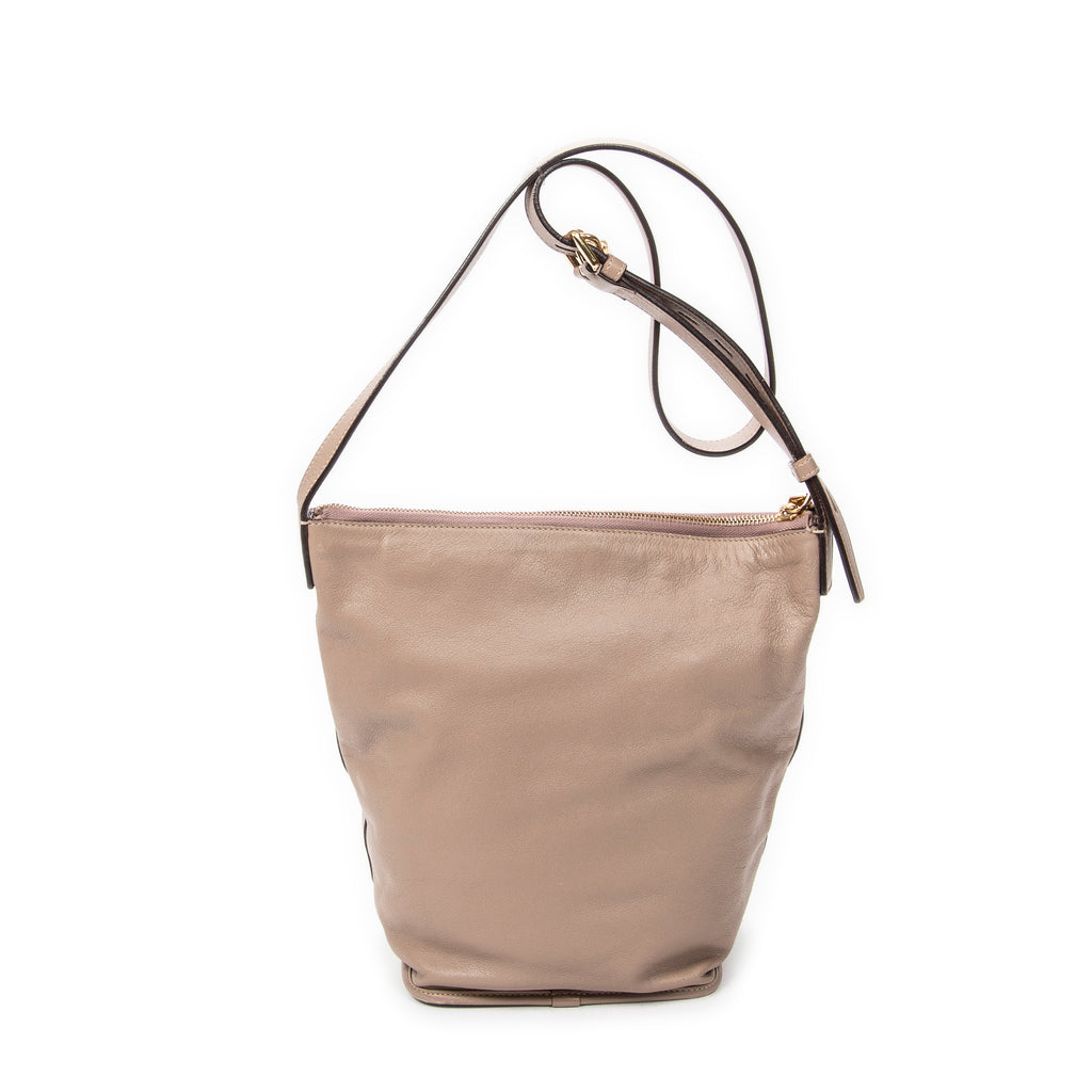 Shoulder Bag Anagram Bucket Crossbody Light Pink Calfskin Leather