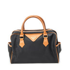 Handbag Small Vintage Boston Brown Coated Canvas