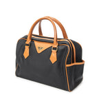 Handbag Small Vintage Boston Brown Coated Canvas