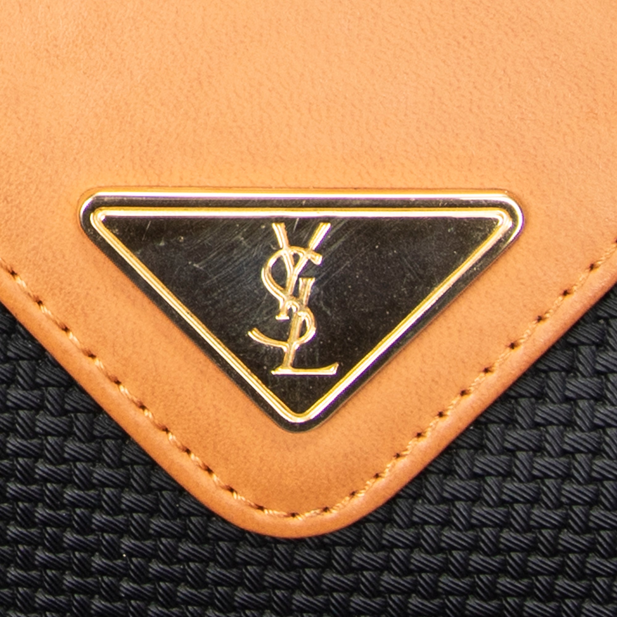 Handbag Small Vintage Boston Brown Coated Canvas
