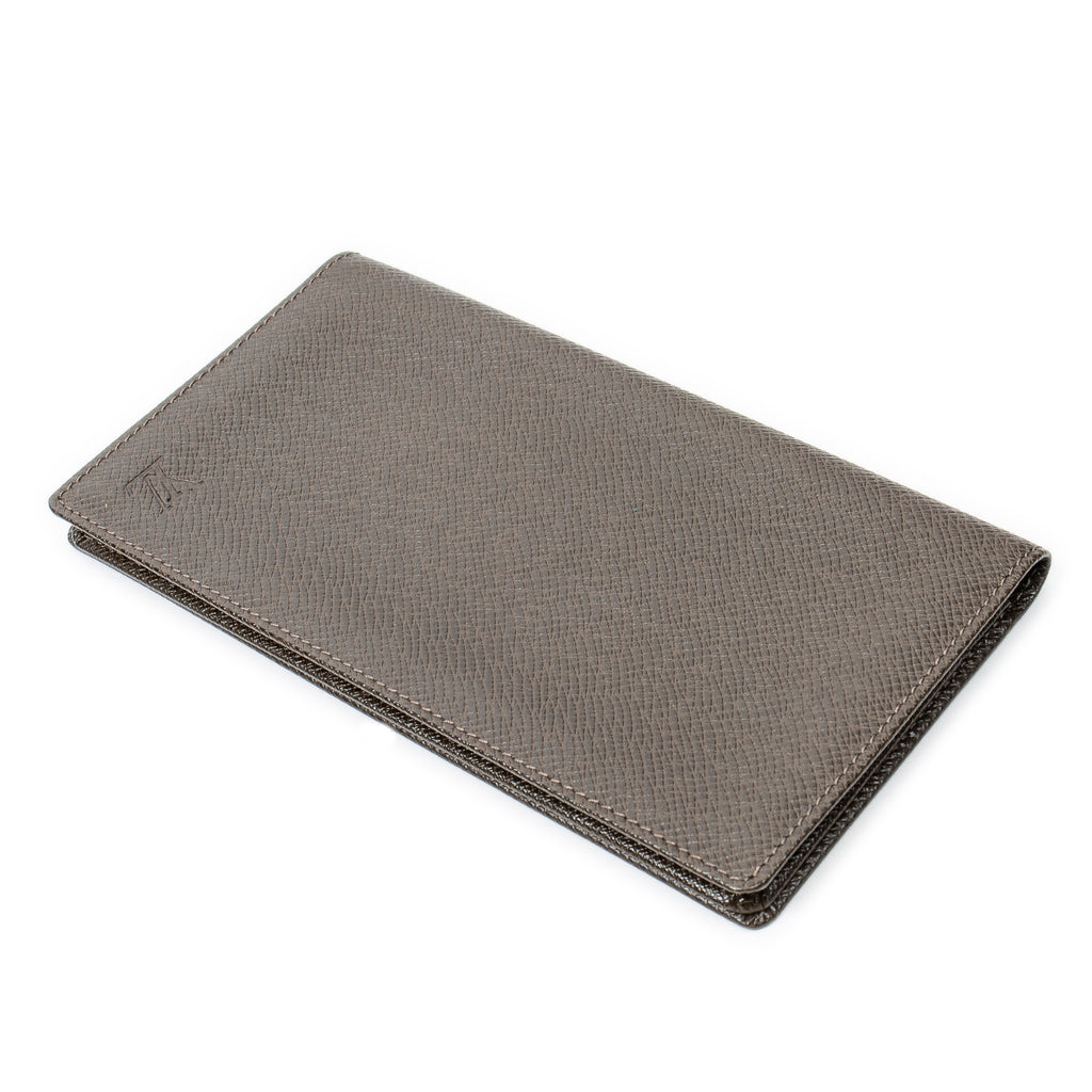 Wallet Bifold Long Card Holder 6 Slots Brown Taiga Leather