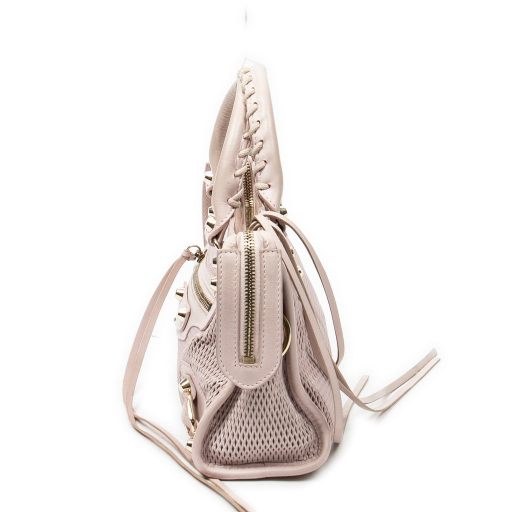 Shoulder Bag Classic Mini City Light Pink Perforated Leather
