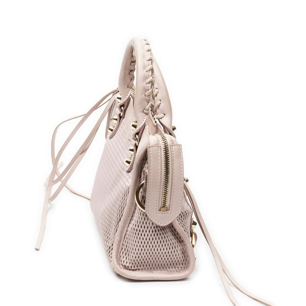Shoulder Bag Classic Mini City Light Pink Perforated Leather