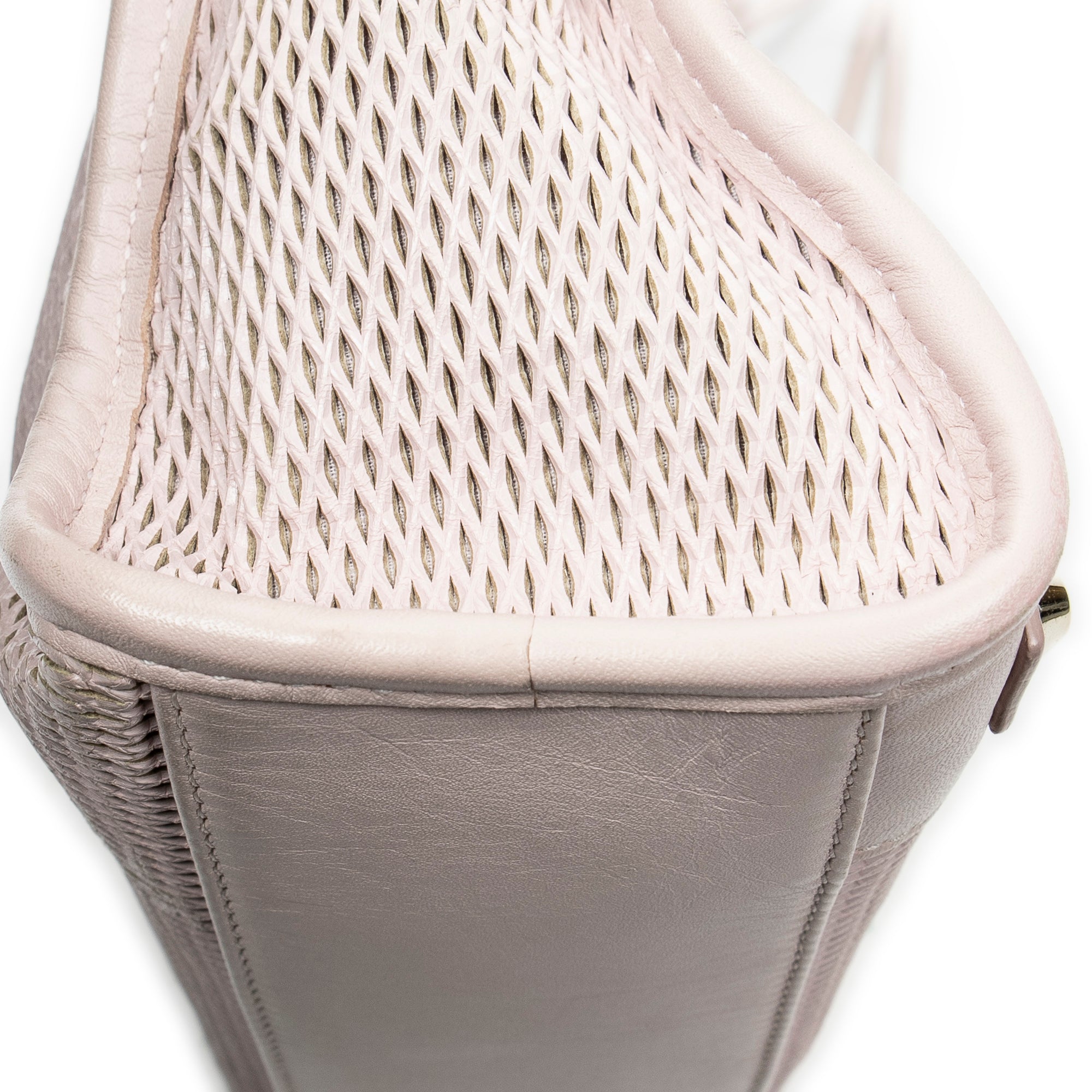 Shoulder Bag Classic Mini City Light Pink Perforated Leather