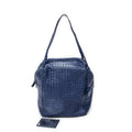 Shoulder Bag Cube Shoulder Bag Navy Intrecciato Leather