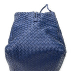 Shoulder Bag Cube Shoulder Bag Navy Intrecciato Leather