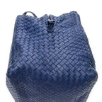 Shoulder Bag Cube Shoulder Bag Navy Intrecciato Leather