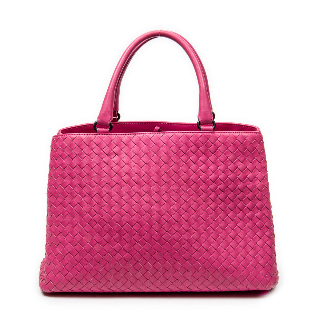 Handbag Milano Tote Fuchsia Intrecciato Leather