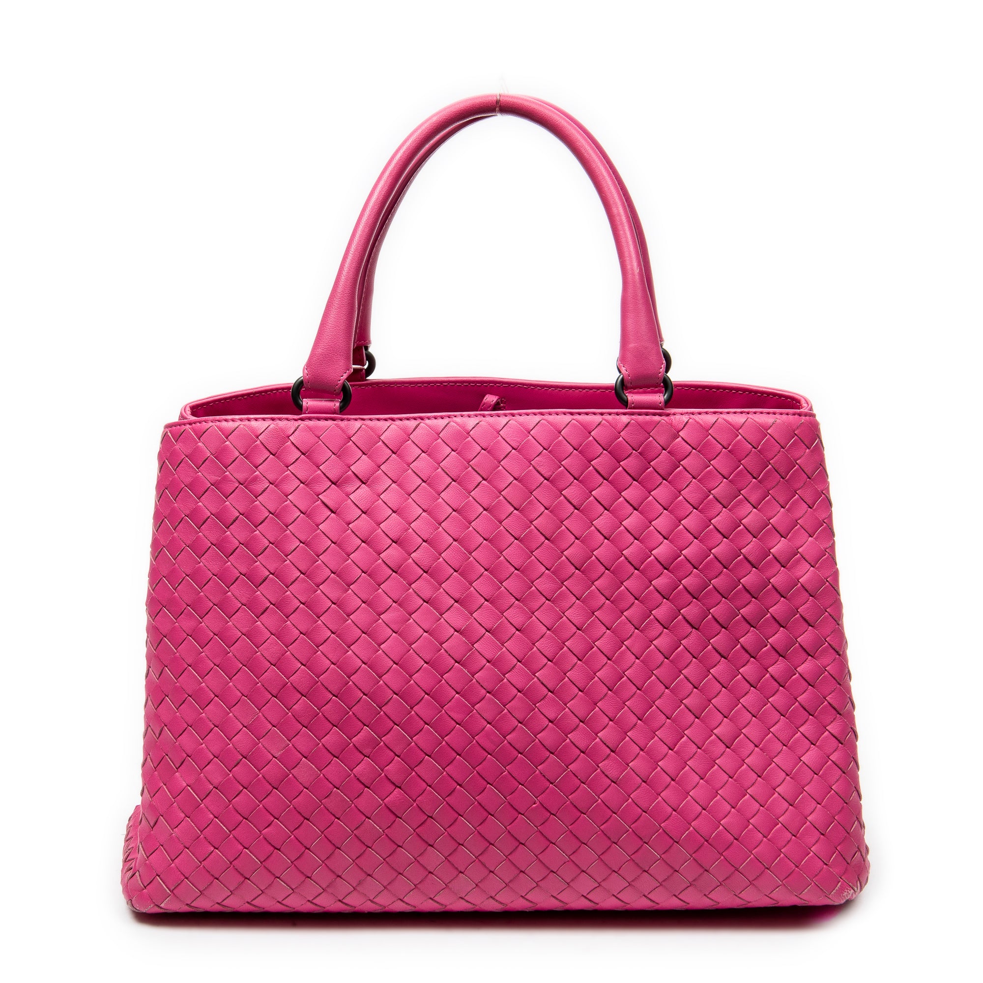 Handbag Milano Tote Fuchsia Intrecciato Leather