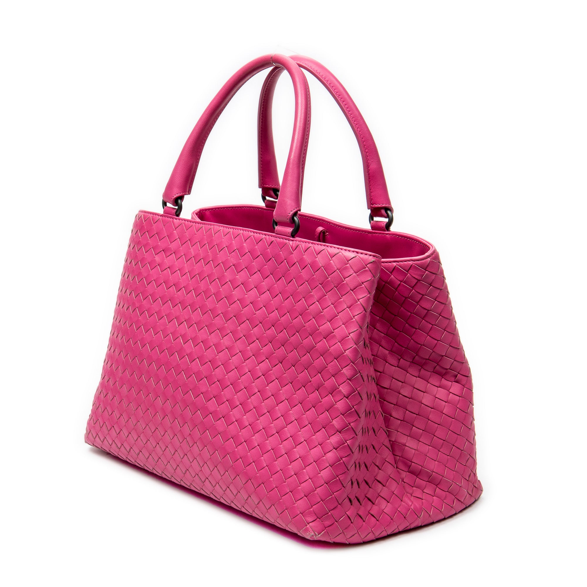 Handbag Milano Tote Fuchsia Intrecciato Leather