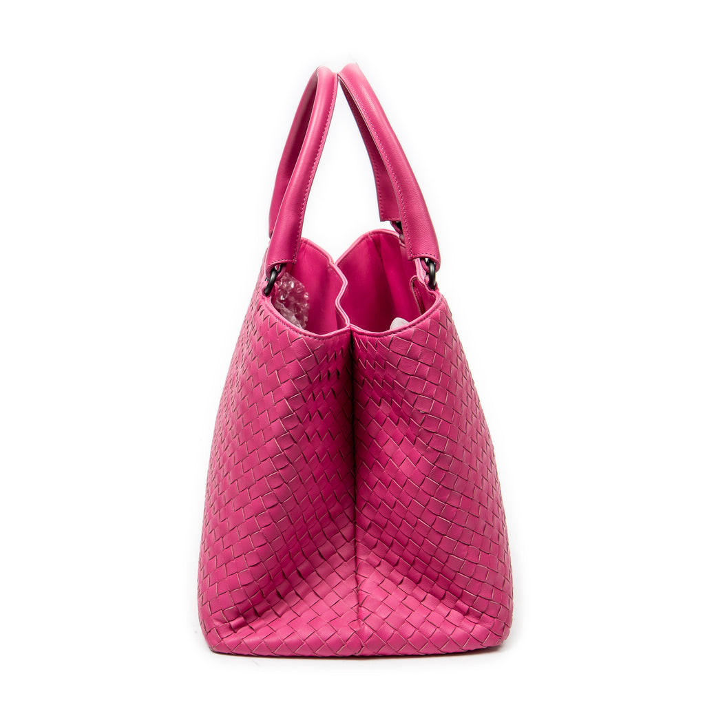 Handbag Milano Tote Fuchsia Intrecciato Leather