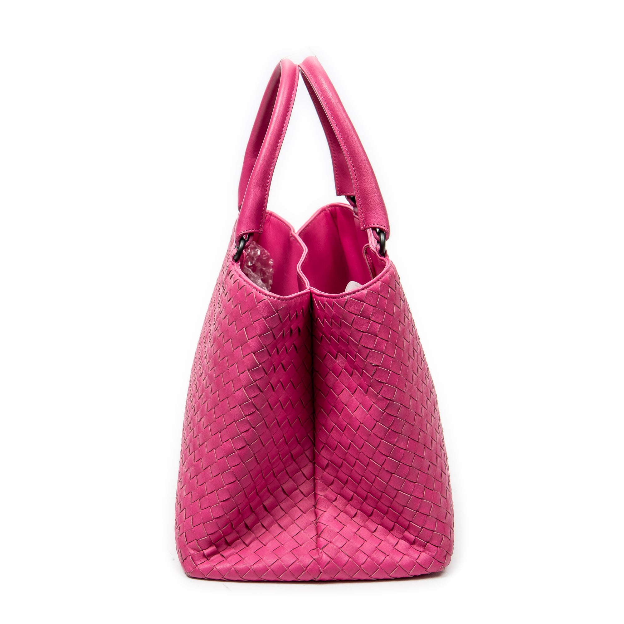Handbag Milano Tote Fuchsia Intrecciato Leather