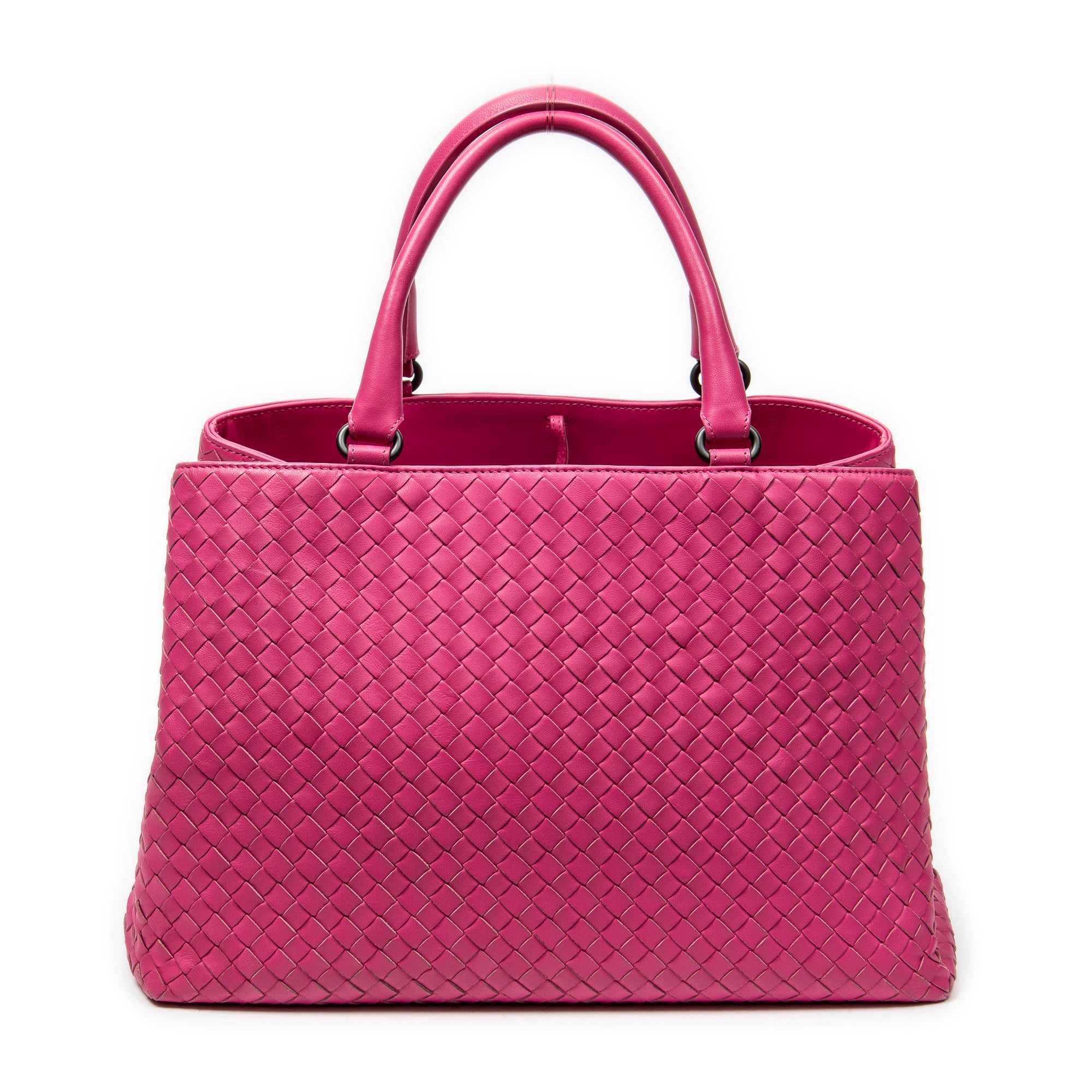 Handbag Milano Tote Fuchsia Intrecciato Leather