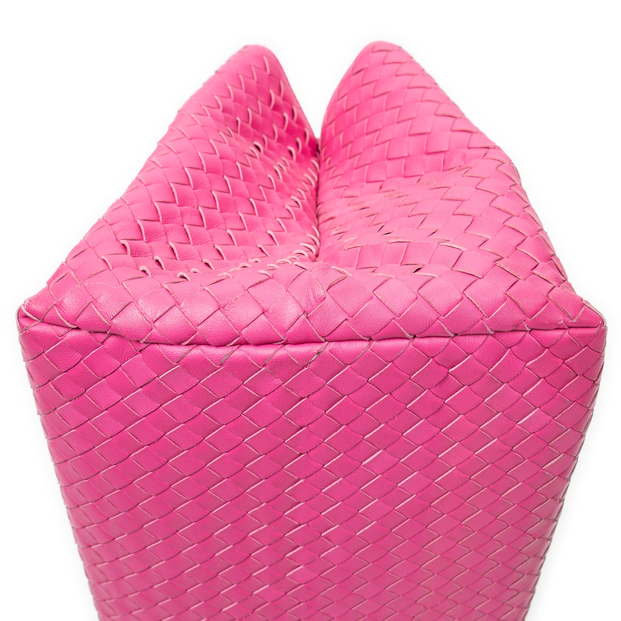 Handbag Milano Tote Fuchsia Intrecciato Leather