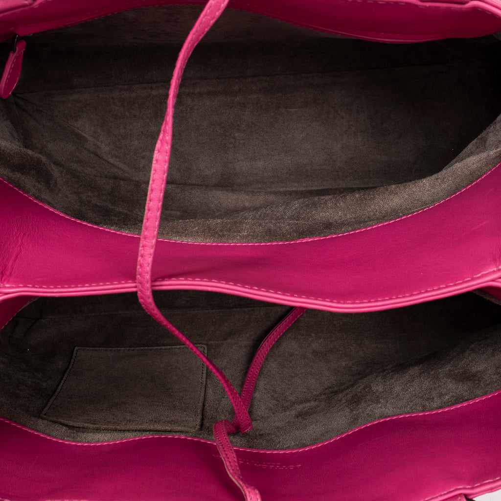 Handbag Milano Tote Fuchsia Intrecciato Leather
