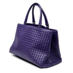 Handbag Milano Tote Purple Intrecciato Leather