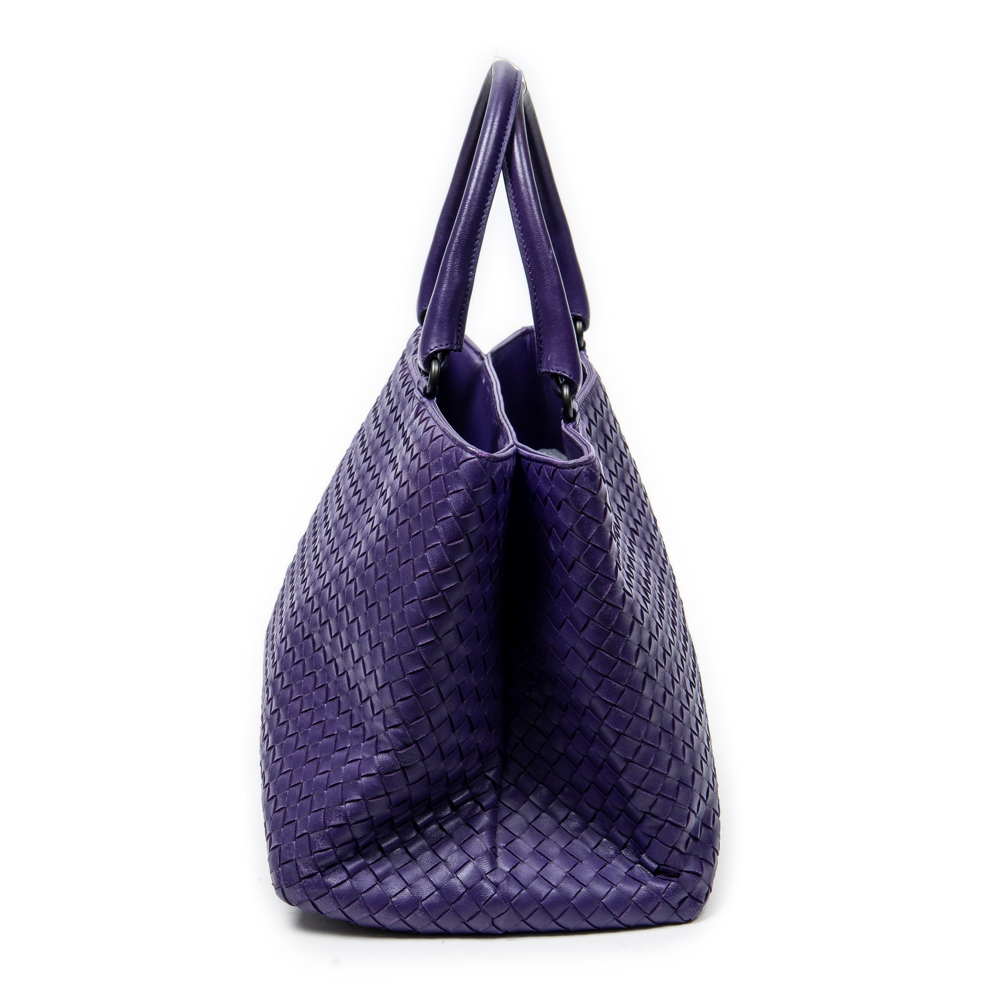 Handbag Milano Tote Purple Intrecciato Leather