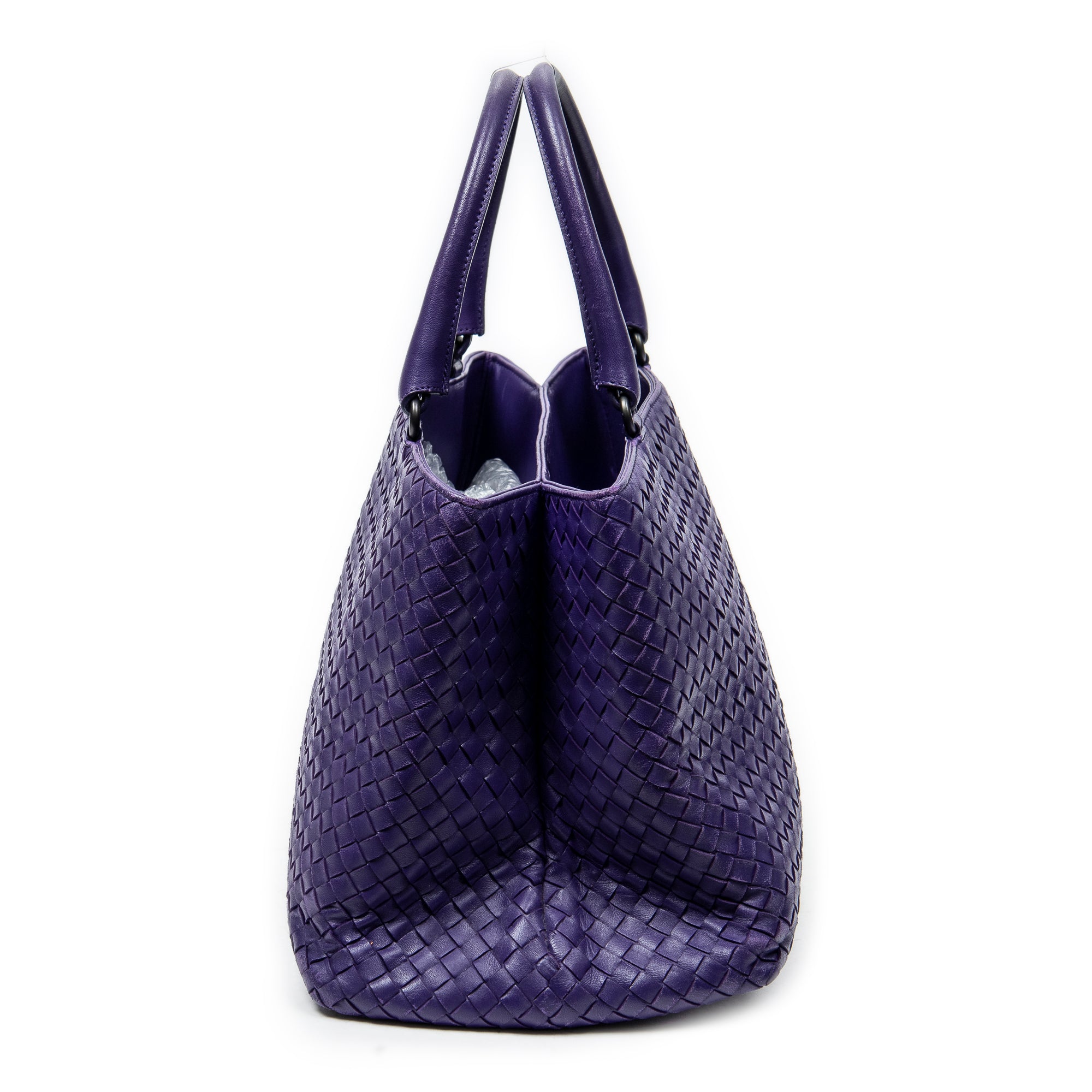 Handbag Milano Tote Purple Intrecciato Leather