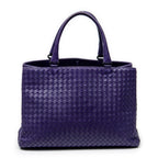 Handbag Milano Tote Purple Intrecciato Leather