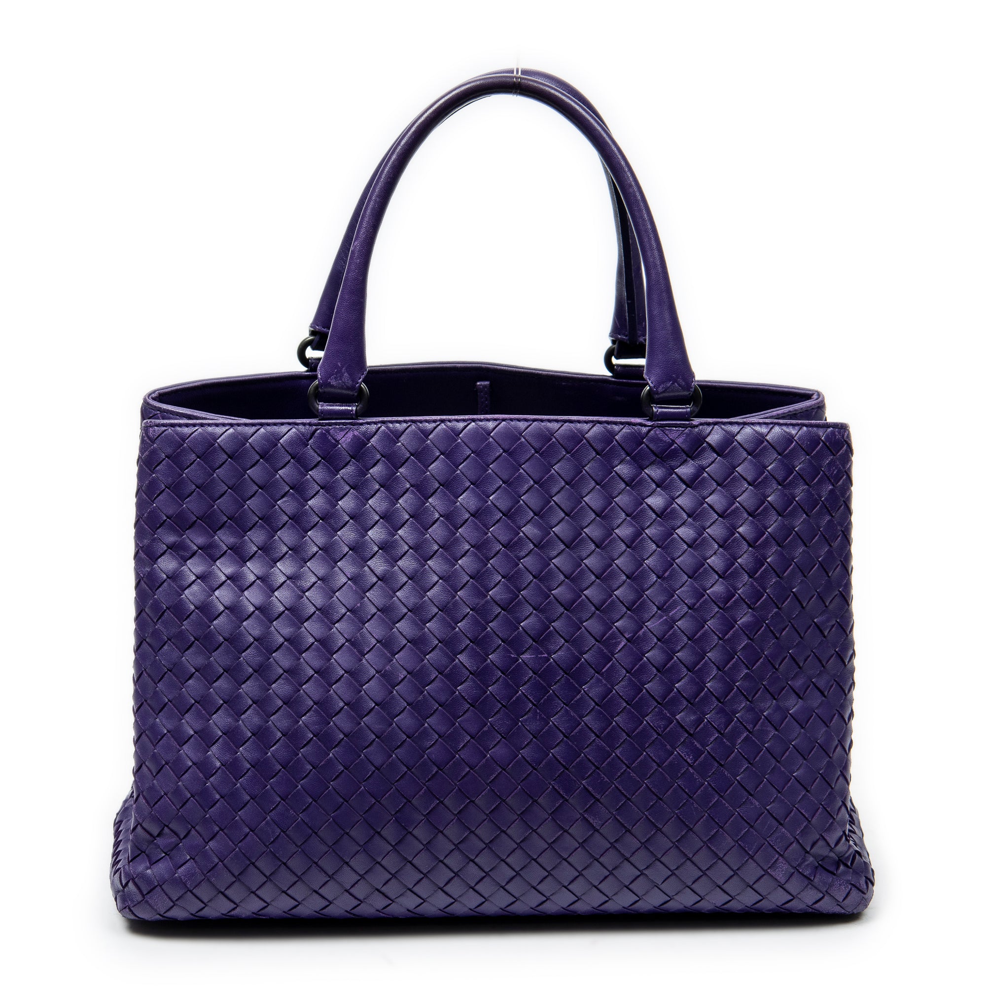Handbag Milano Tote Purple Intrecciato Leather