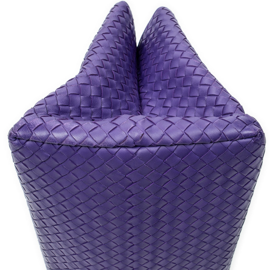 Handbag Milano Tote Purple Intrecciato Leather