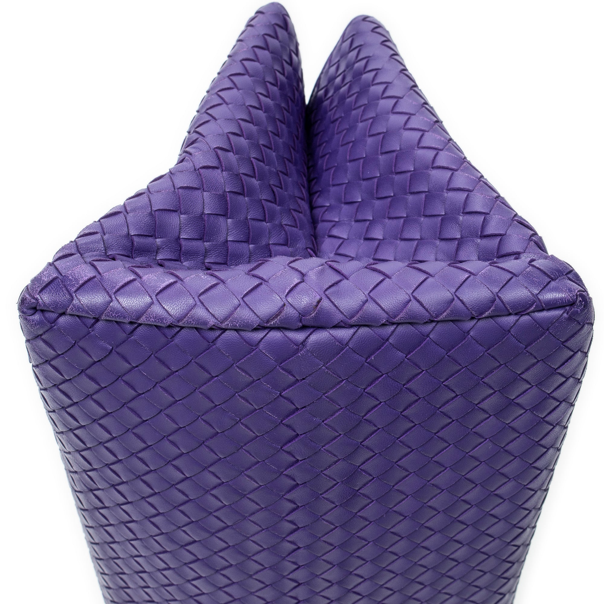 Handbag Milano Tote Purple Intrecciato Leather