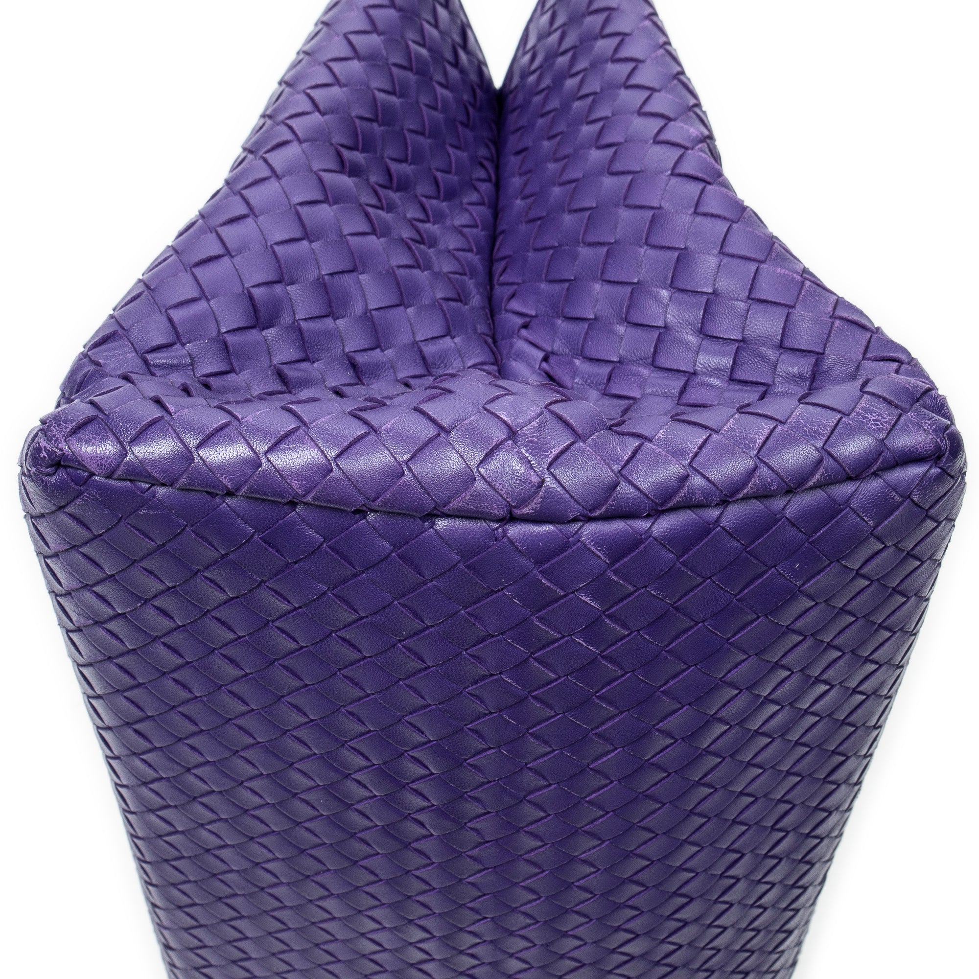Handbag Milano Tote Purple Intrecciato Leather