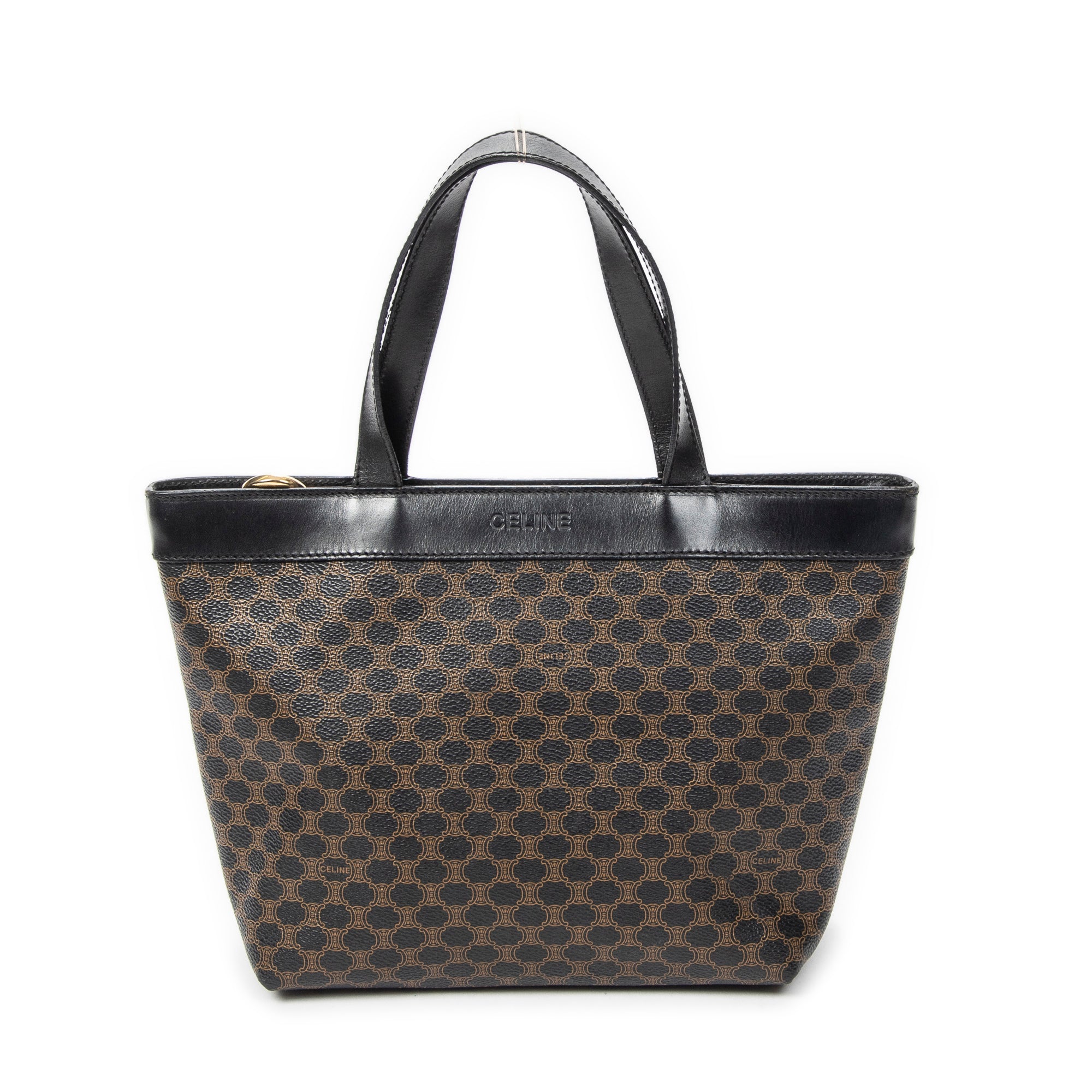 Handbag Zip Tote Black Macadam Canvas