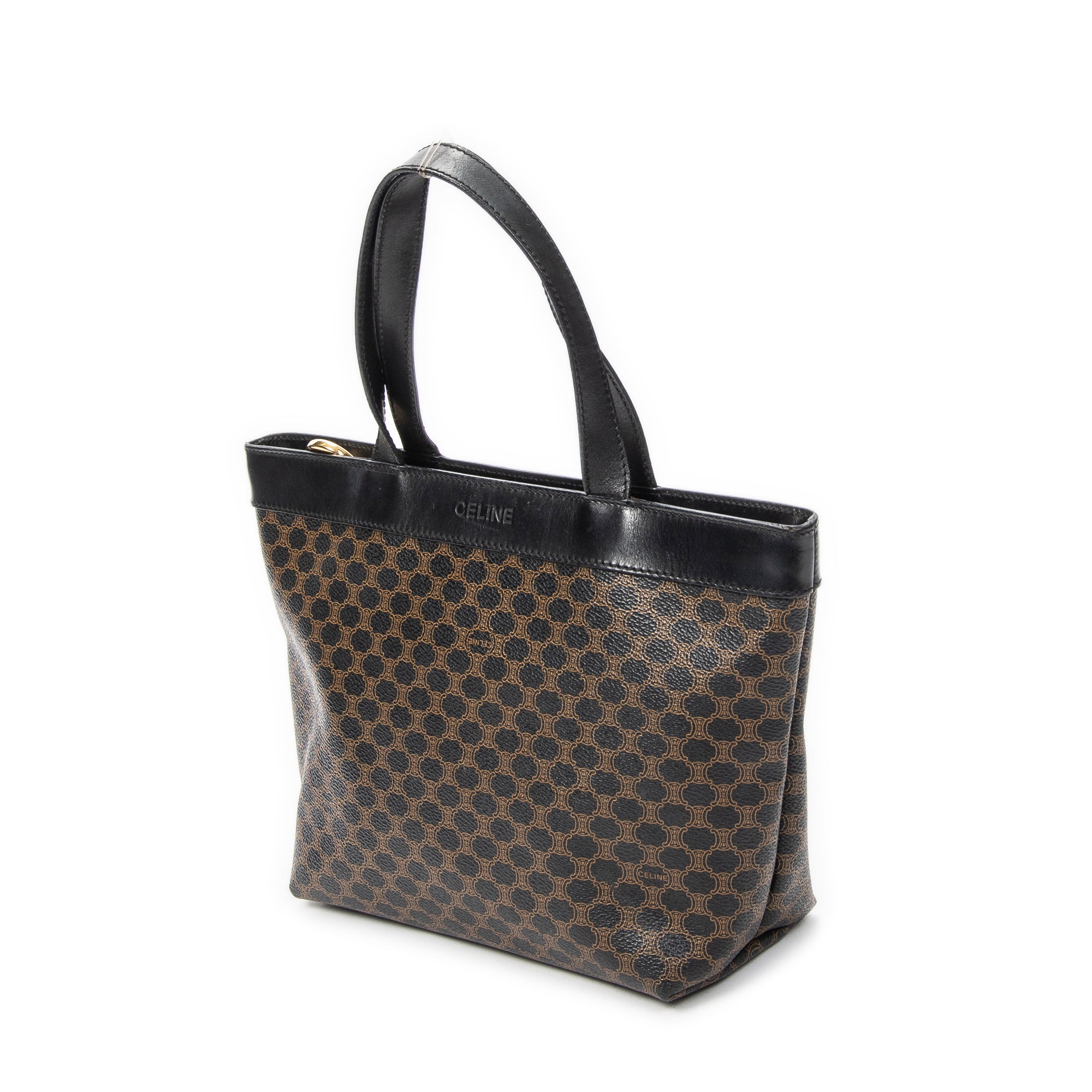 Handbag Zip Tote Black Macadam Canvas