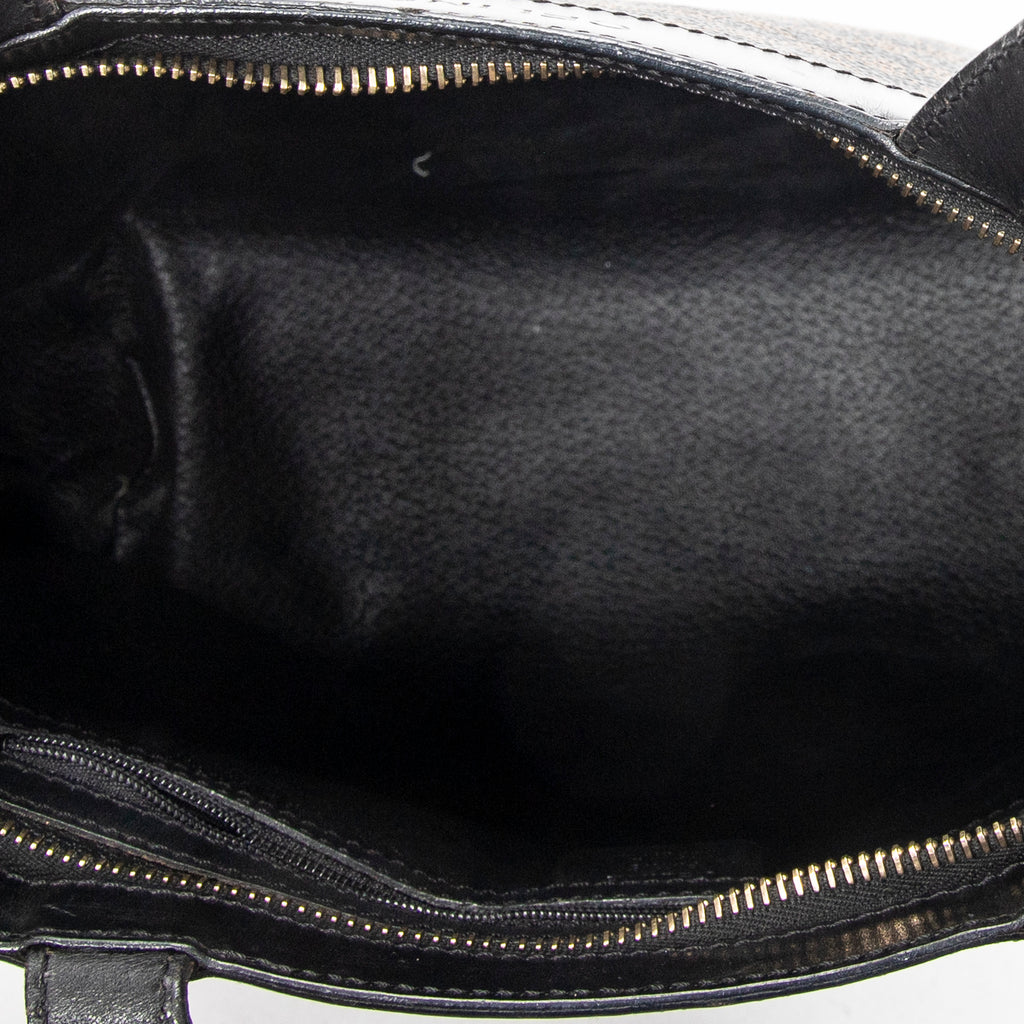 Handbag Zip Tote Black Macadam Canvas