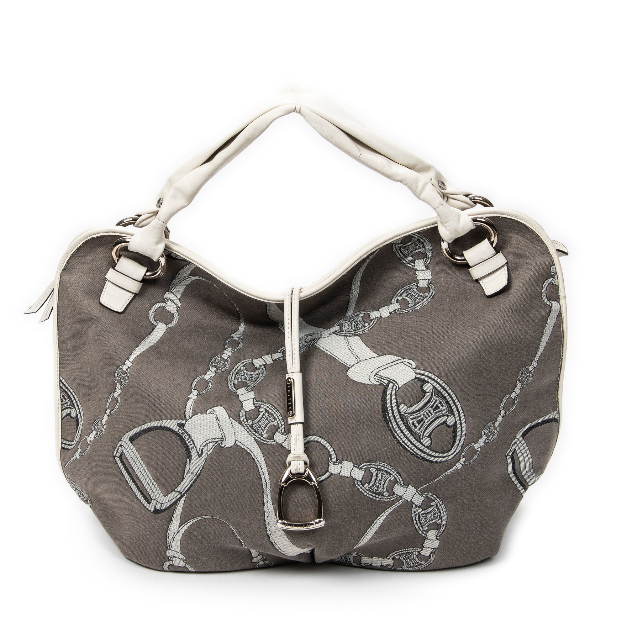 Shoulder Bag Large Bittersweet Grey Macadam Print Canvas