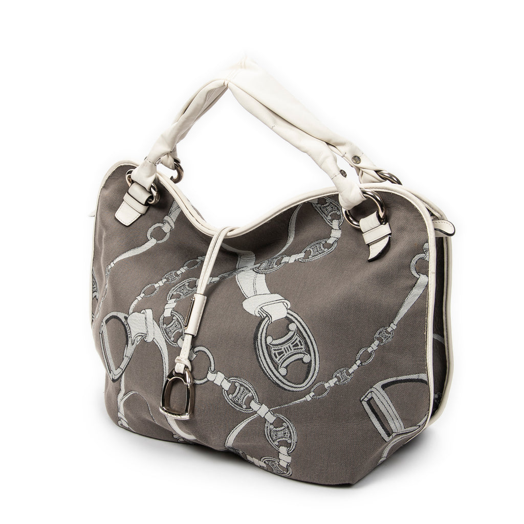 Shoulder Bag Large Bittersweet Grey Macadam Print Canvas