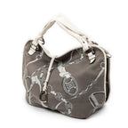 Shoulder Bag Large Bittersweet Grey Macadam Print Canvas