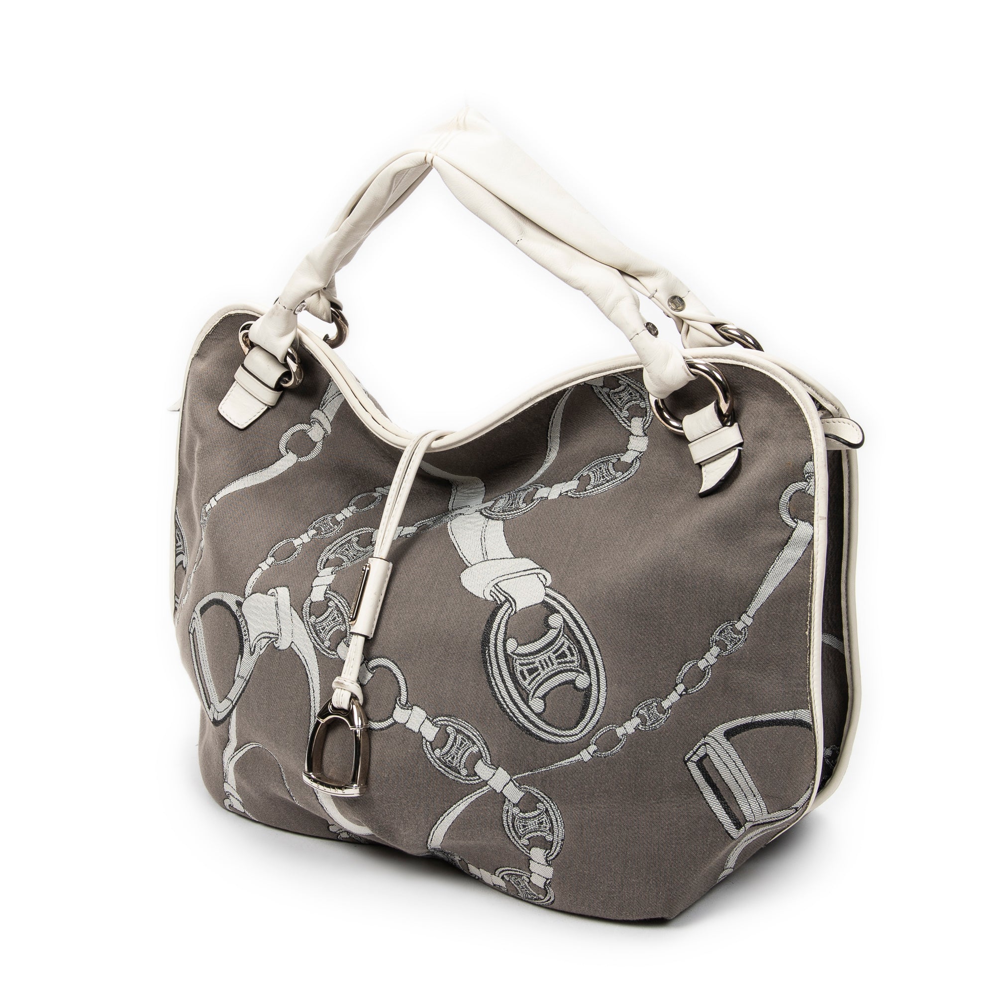Shoulder Bag Large Bittersweet Grey Macadam Print Canvas