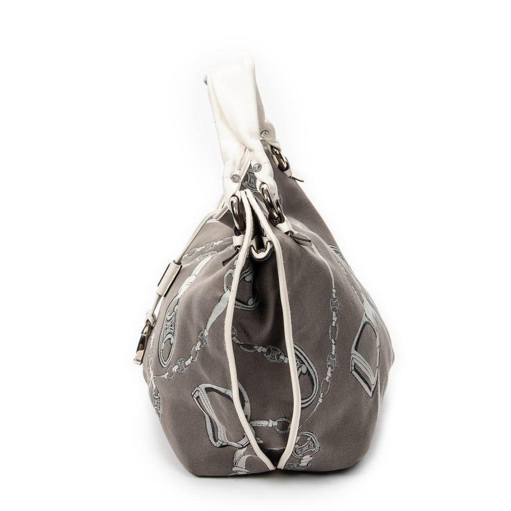 Shoulder Bag Large Bittersweet Grey Macadam Print Canvas