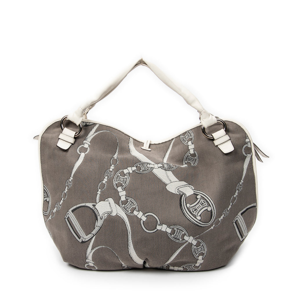 Shoulder Bag Large Bittersweet Grey Macadam Print Canvas